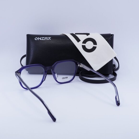 Kenzo KZ50102F 090 Eyeglasses Shiny Blue 53mm Square Frame - Picture 9 of 10